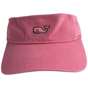 VINEYARD VINES Women's Pink Cotton Adjustable Open Top Visor Sun Hat